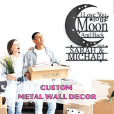 Custom Moon and Back Monogram - Steel Sign, Metal Signs, $ 67.50, A Moment Of Now™